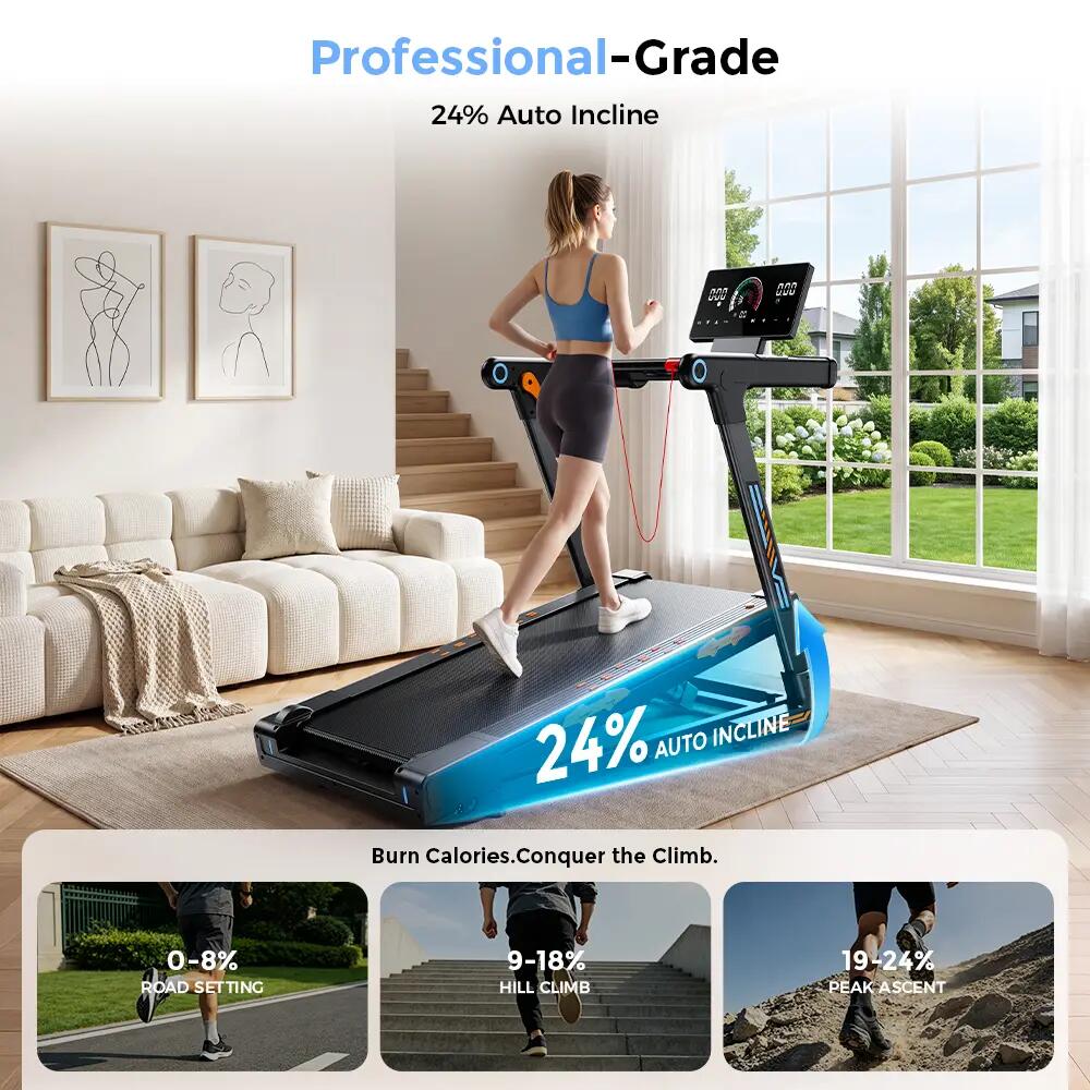 Tapis de course pliable FT71 pour la maison, LED, application 4/6