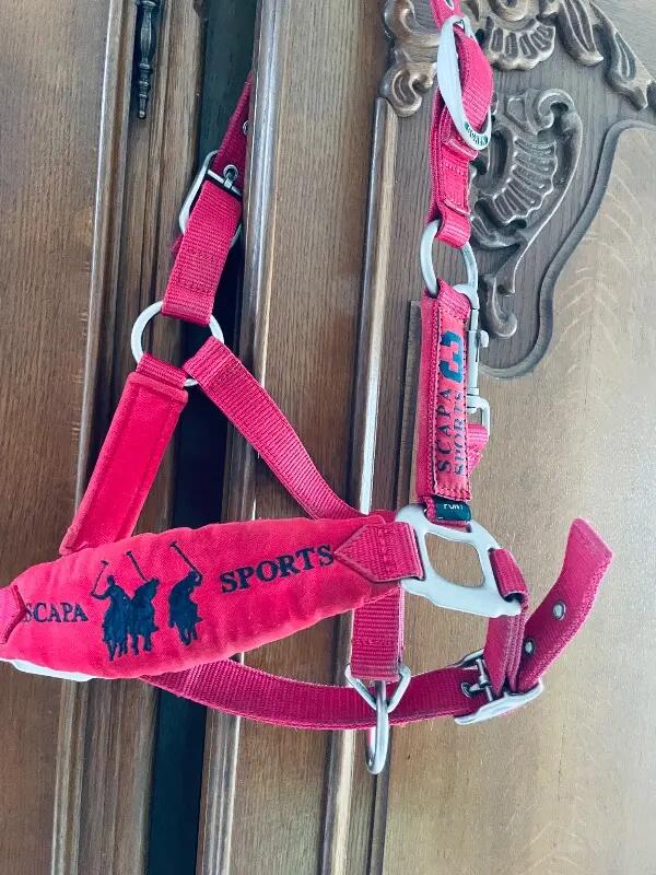 Tussen Particulieren - Rood Scapa Sport-halster voor pony’s 3/4