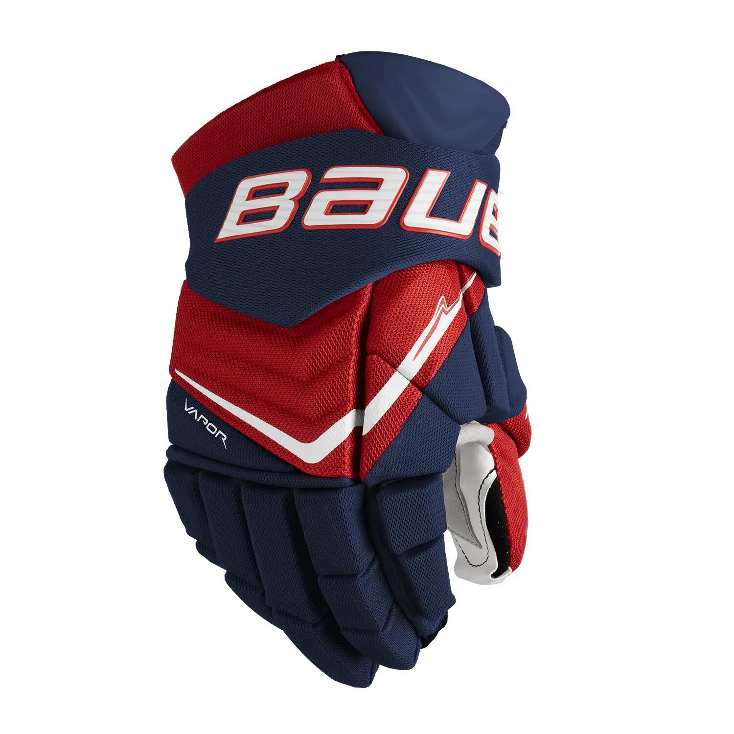 BAUER Vapor Flylite Intermediate marineblauwe ijshockeyhandschoenen 4/8