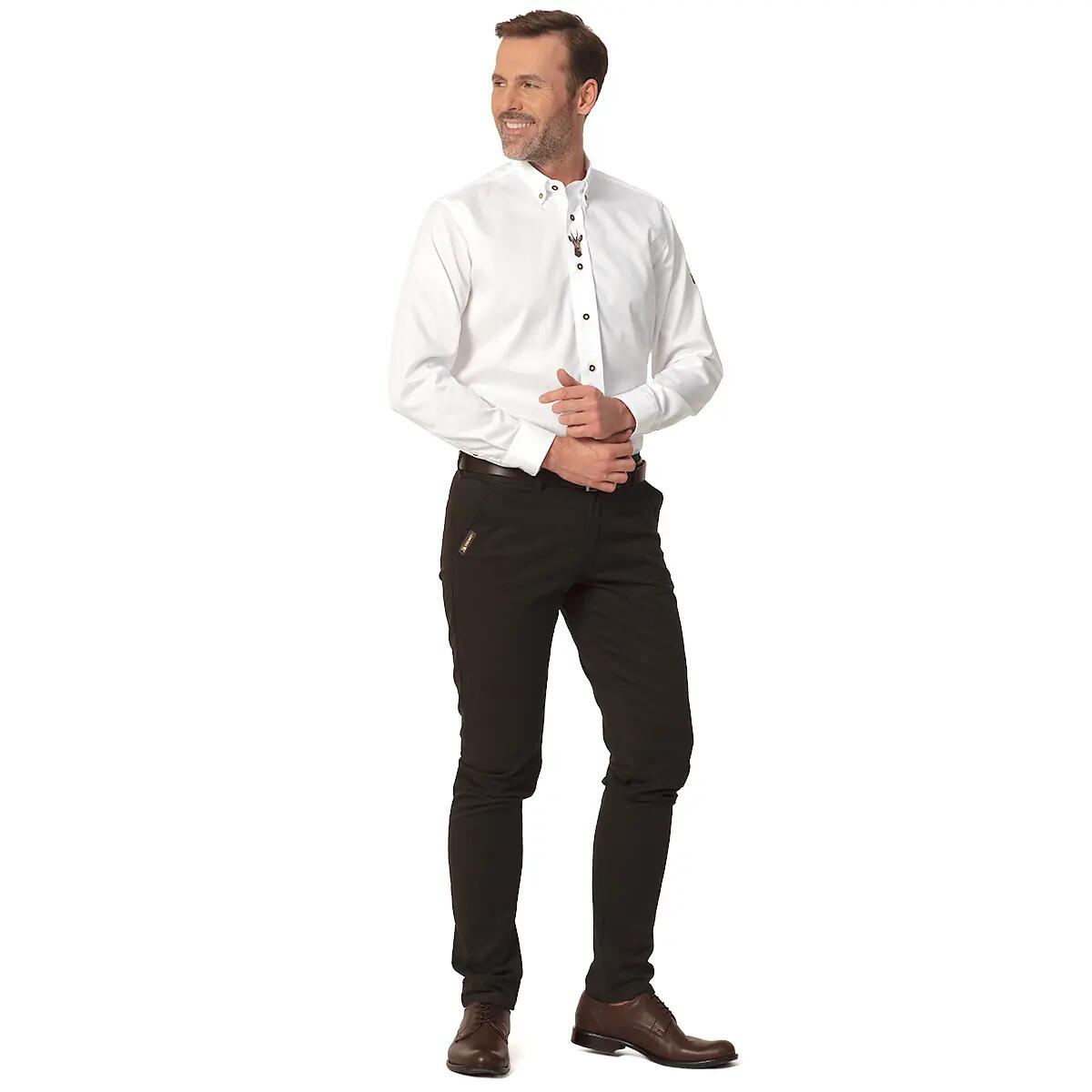 Camisa de caza para hombre con bordado de cabrito Tagart blanco 3/5