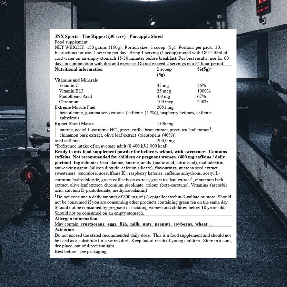 JNX Sports The Ripper! (30 serv) Pineapple Shred - Diät & Gewichtsmanagement 3/3