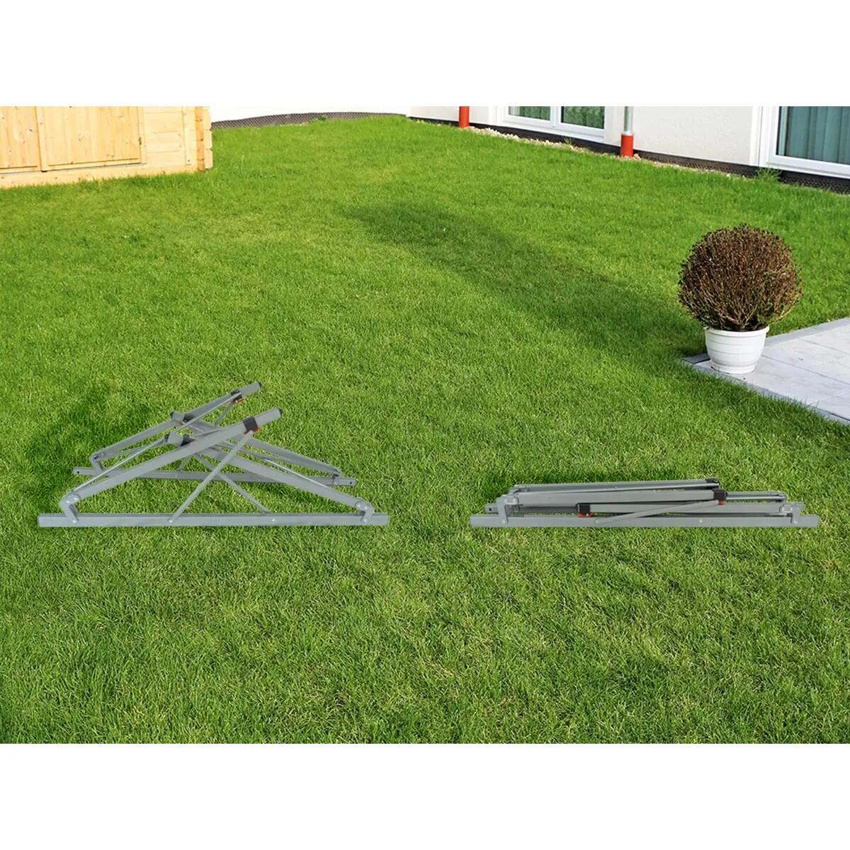 Maikku - Aluminium klapkampeertafel - 6 personen - 107 x 70 x 70 cm 7/8