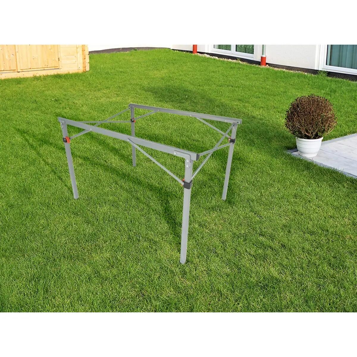 Maikku - Aluminium klapkampeertafel - 6 personen - 107 x 70 x 70 cm 6/8