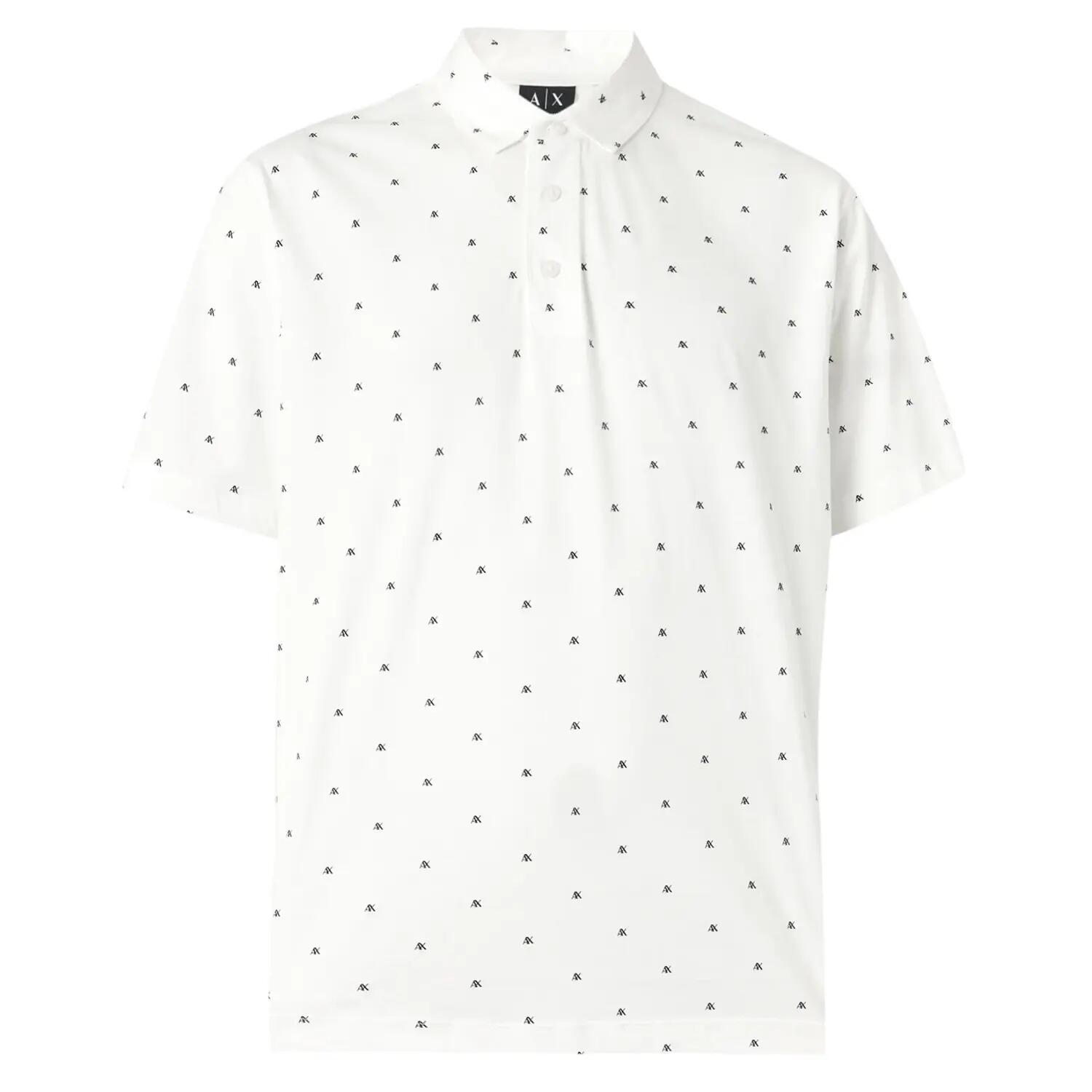 Armani Exchange Mens Logo Regular Short-Sleeved Polo Shirt