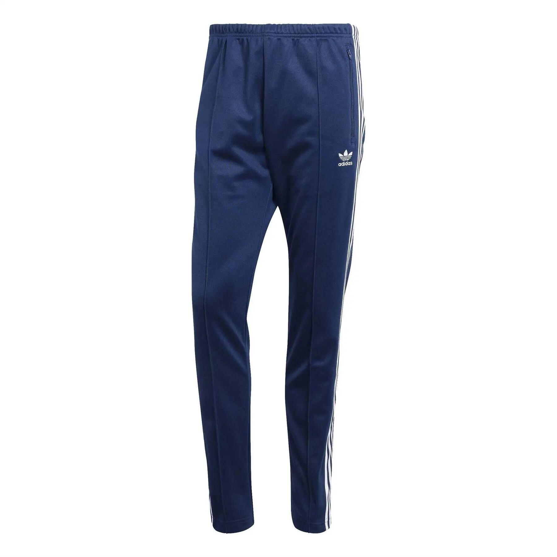 Adidas Mens Beckenbauer Logo Slim Tracksuit Bottoms
