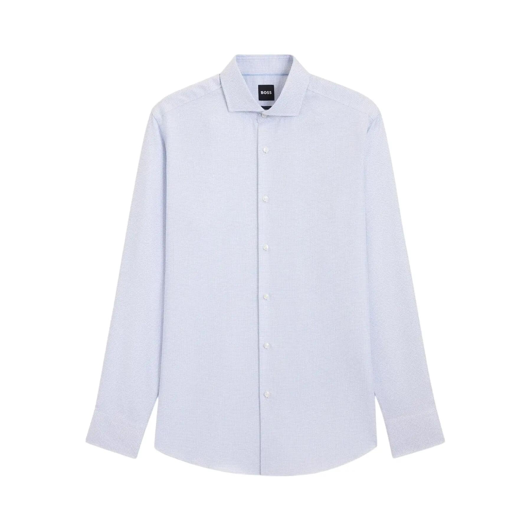 Boss Mens Textured Check Spread Collar Shirt