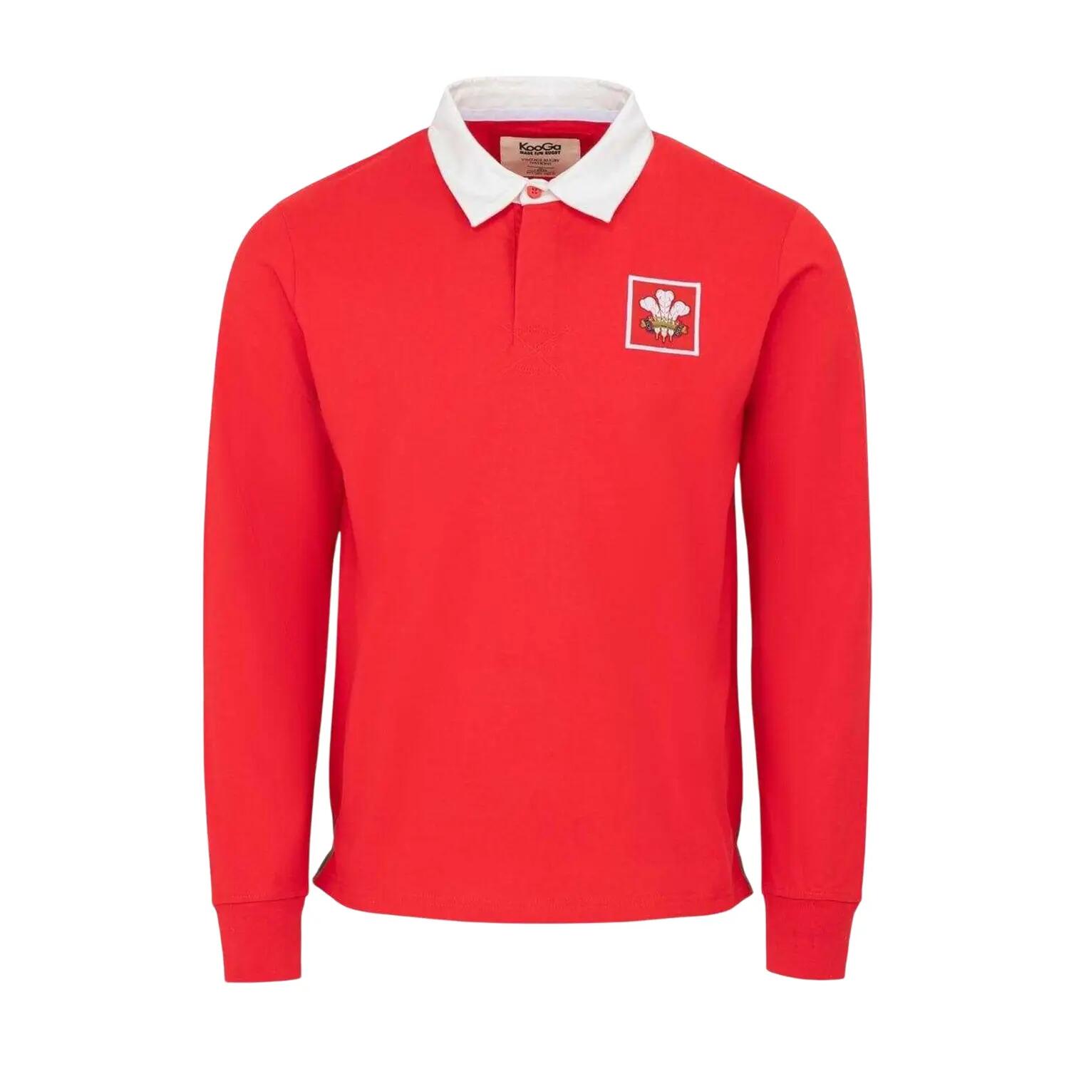 KooGa Mens Wales RU Long-Sleeved Rugby Shirt
