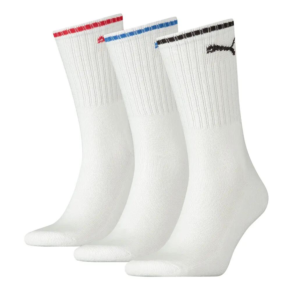 Unisex puma crew sokken met strepen – 3 paar – White – 47-49 2/2