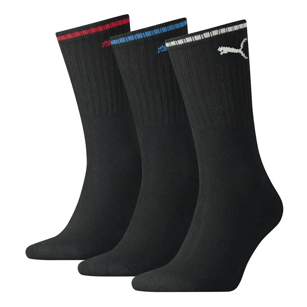 Unisex puma crew sokken met strepen – 3 paar – Black – 35-38 2/2