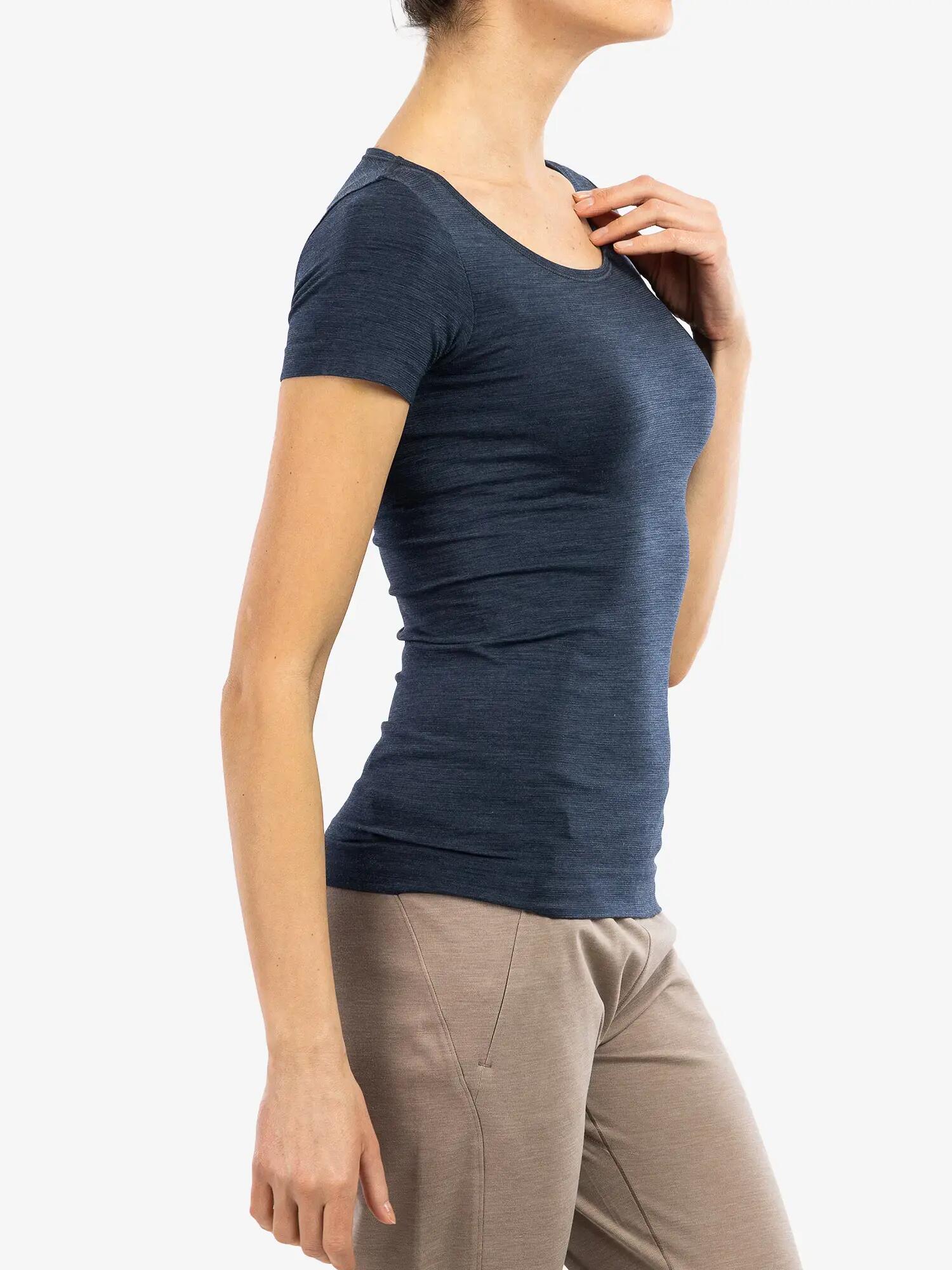 Koszulka damska z krótkim rękawem Brubeck COMFORT WOOL 5/7