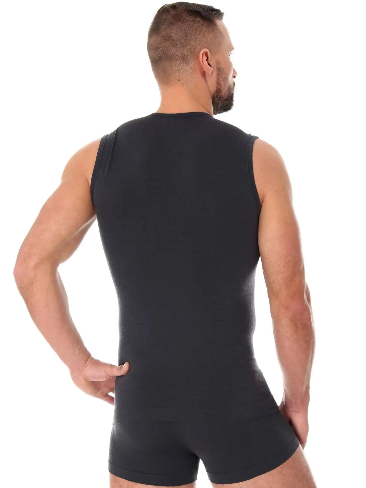 Camiseta de tirantes hombre lana merino 41 % sin costuras COMFORT WOOL 2/3
