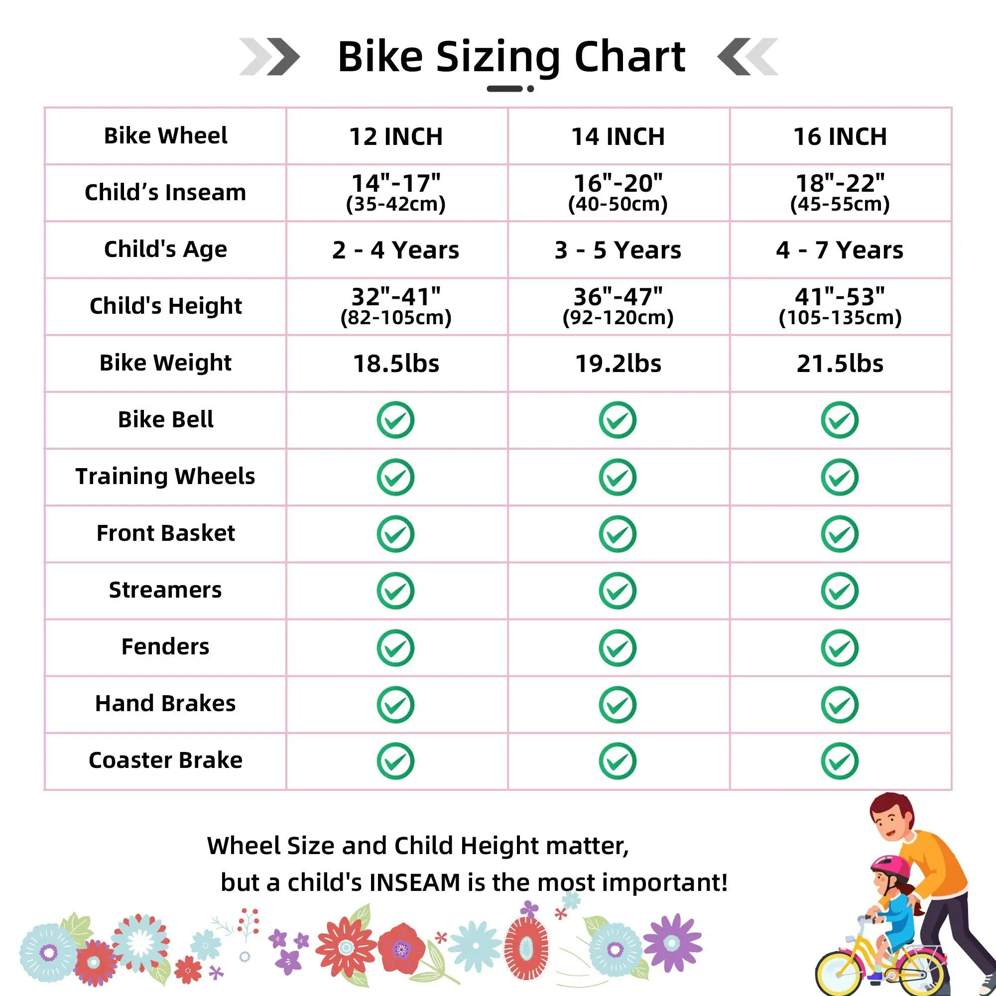 Meisje fiets kinderfiets 12" zijwieltjes, geschikt voor peutermeisjes 2-4 jaar 6/7