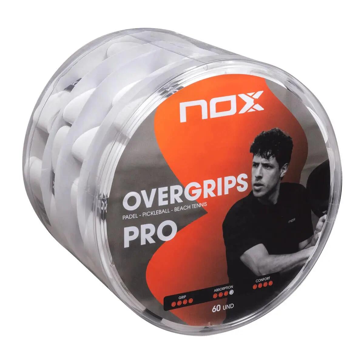 Dose 60 Stk. Overgrips Nox Pro Glatt Weiss 2/7