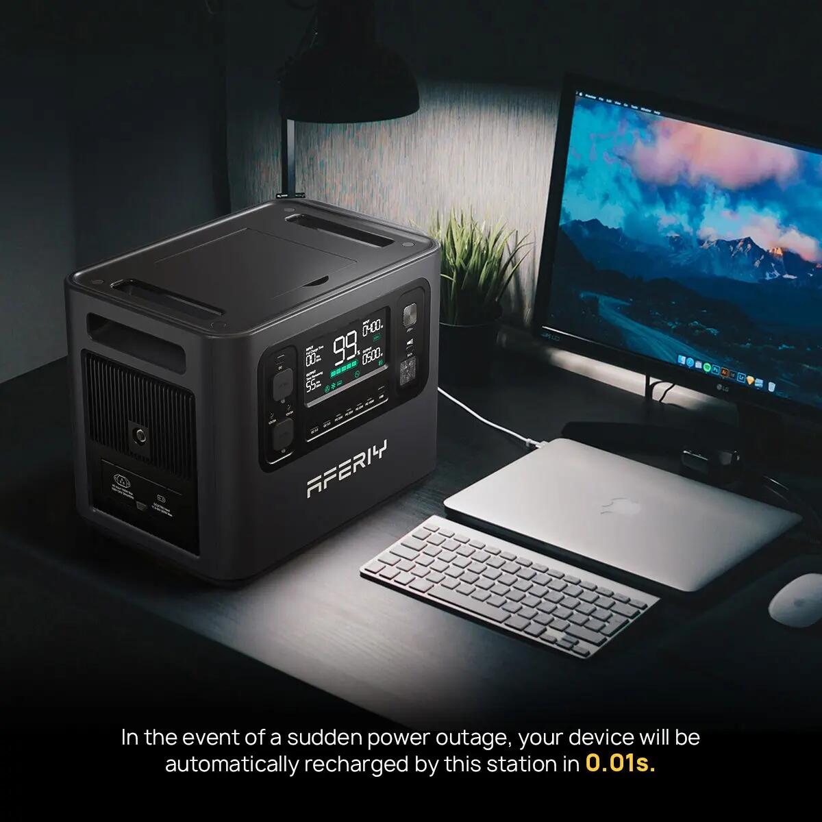 Générateur électrique portable AFERIY - P210 - 2048Wh -2400W -APP BMS UPS 3/12