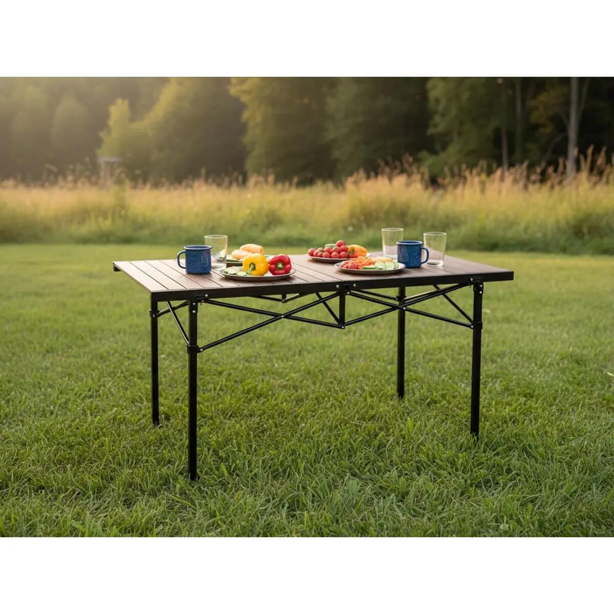 Gebraucht - Campingtisch Maikku - Alu Klapptisch groß - 140 x 70 x 70 cm 3/12