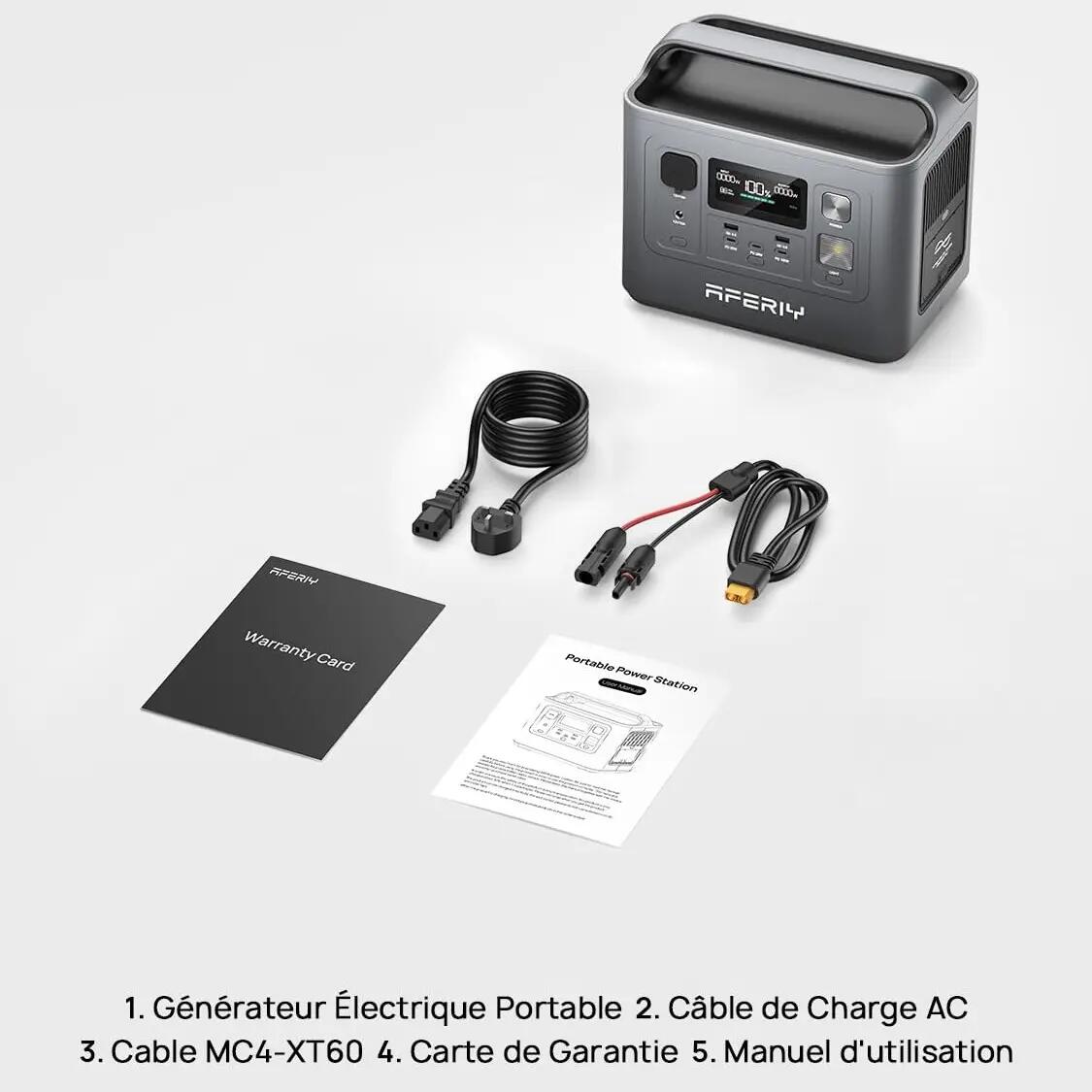 Station électrique portable -AFERIY-P010- 800W-512Wh-Charge rapide 1h 5/6