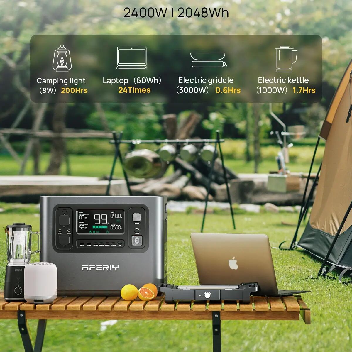 Générateur électrique portable AFERIY - P210 - 2048Wh -2400W -APP BMS UPS 11/12