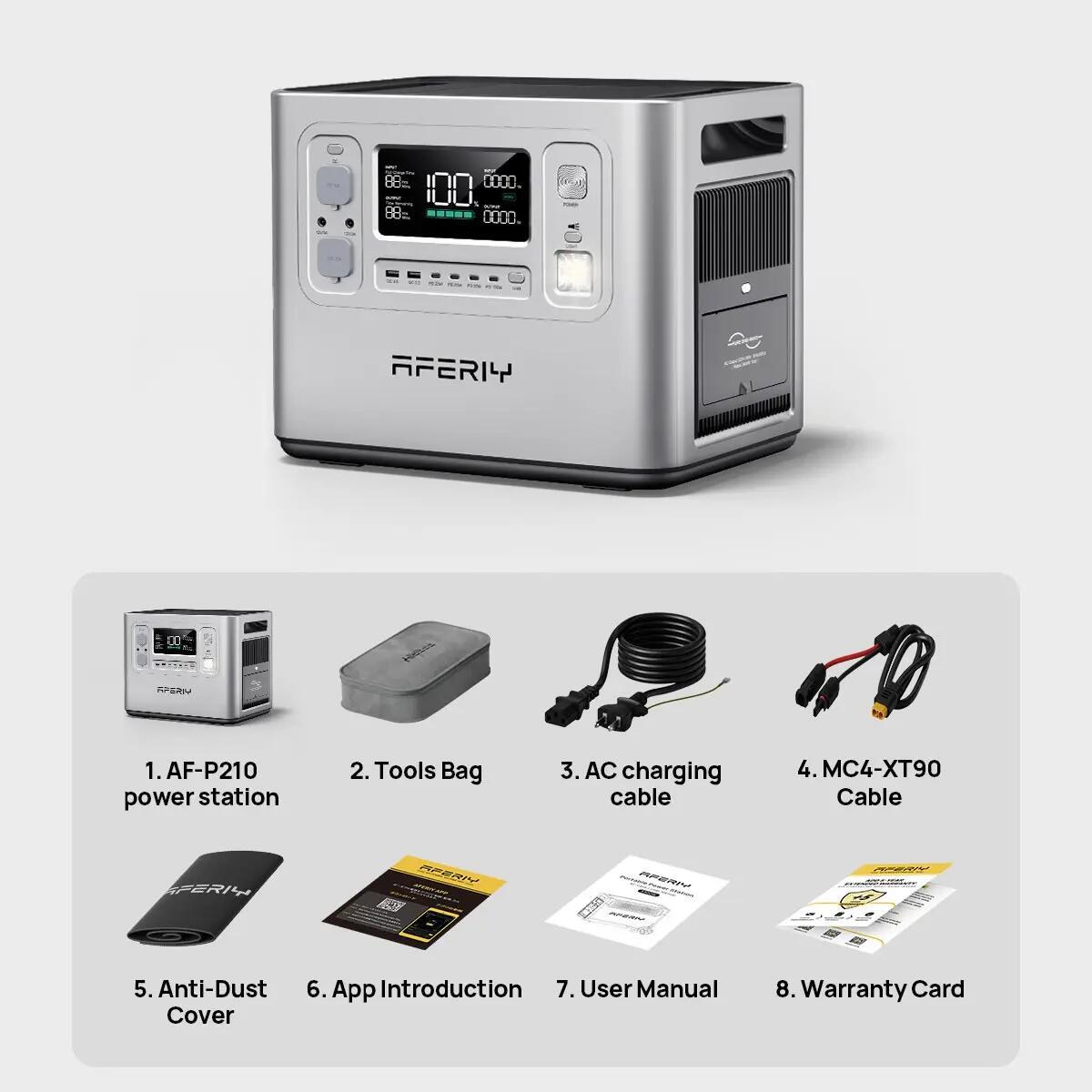 Générateur électrique portable AFERIY - P210 - 2048Wh -2400W -APP BMS UPS 11/12