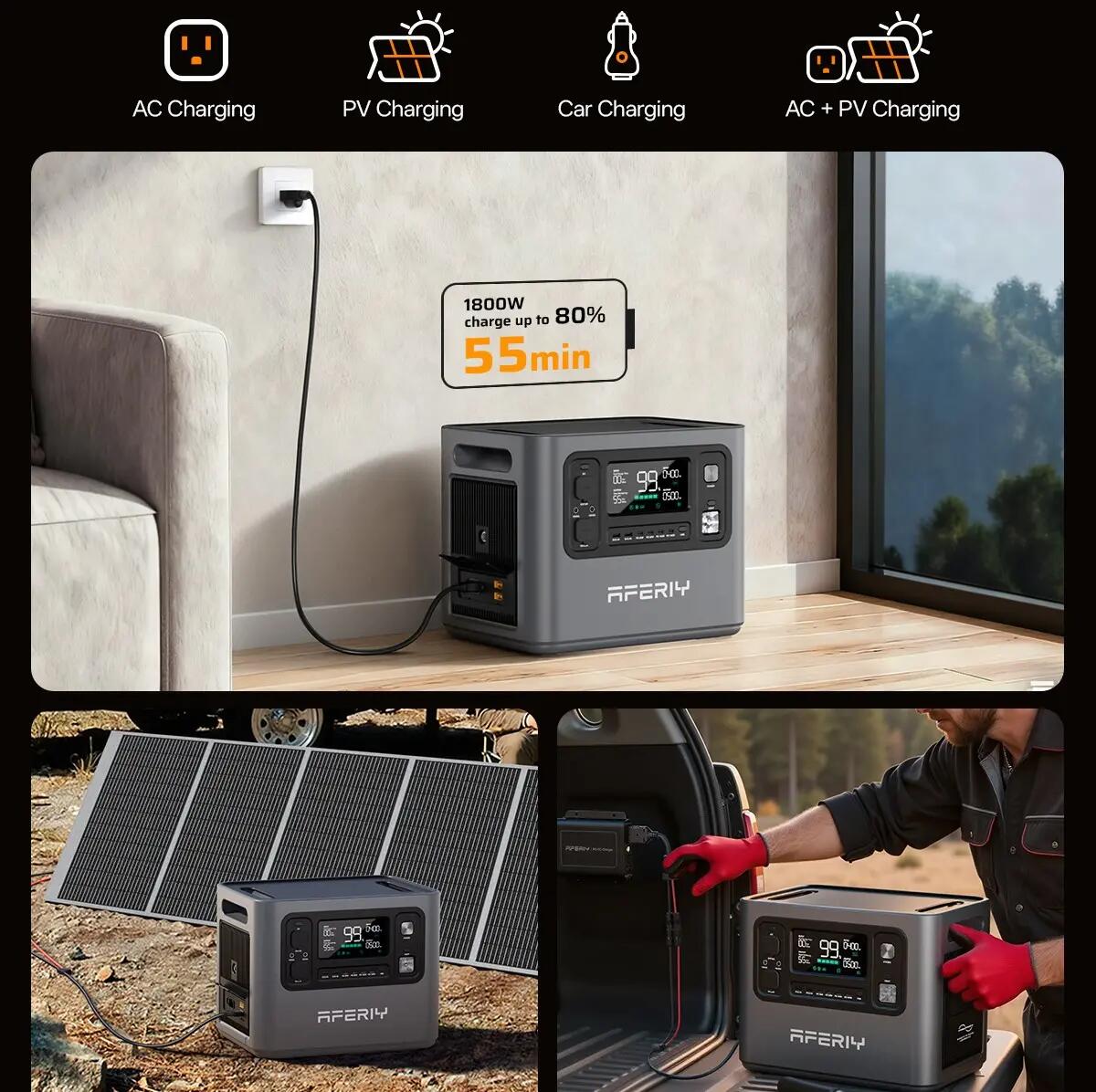 Station électrique portable P280 -2800W - 2048Wh - Recharge 1,5h (MPPT 1200W) 5/15