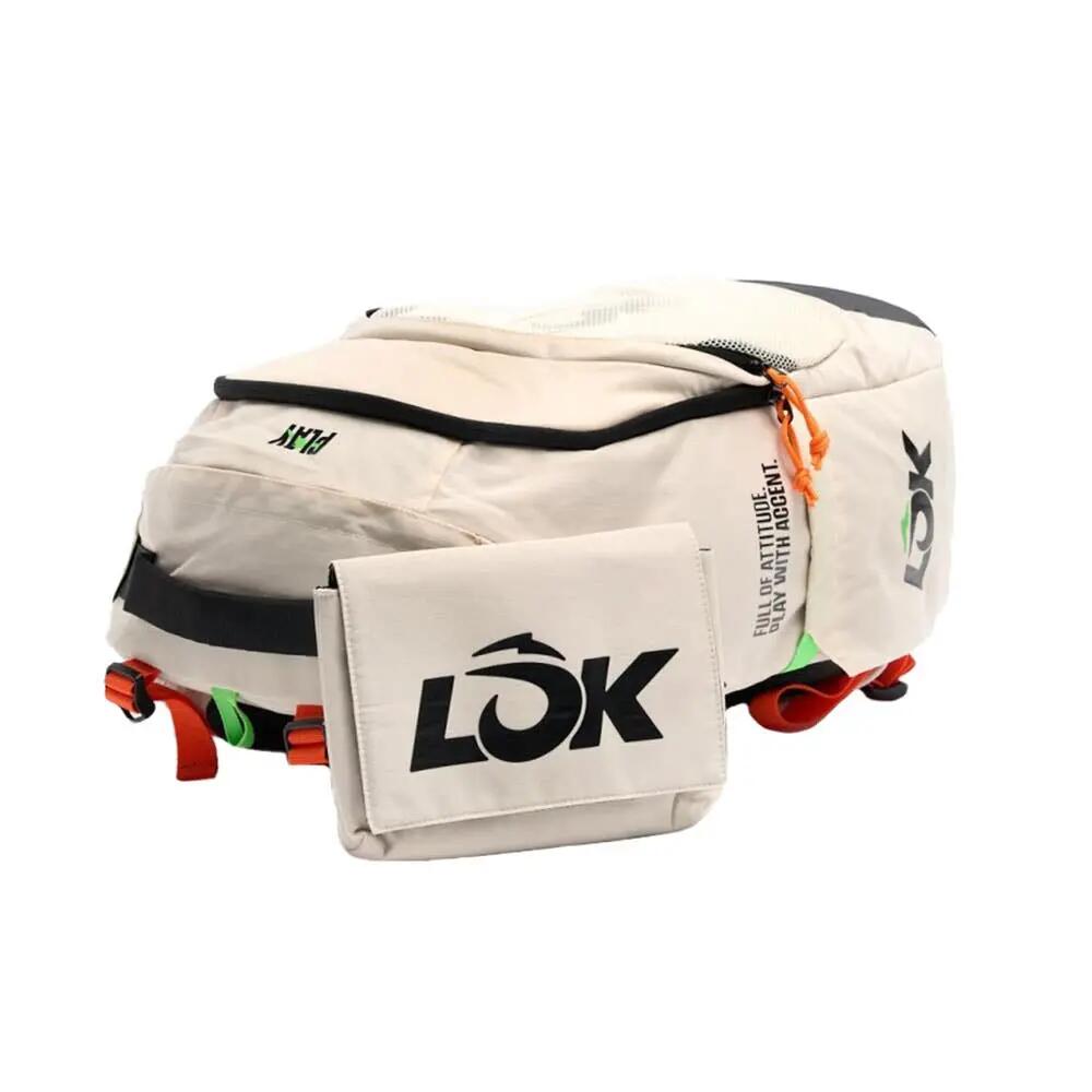 Mochila Lok Maxx Offwhite Branco Laranja 2/3