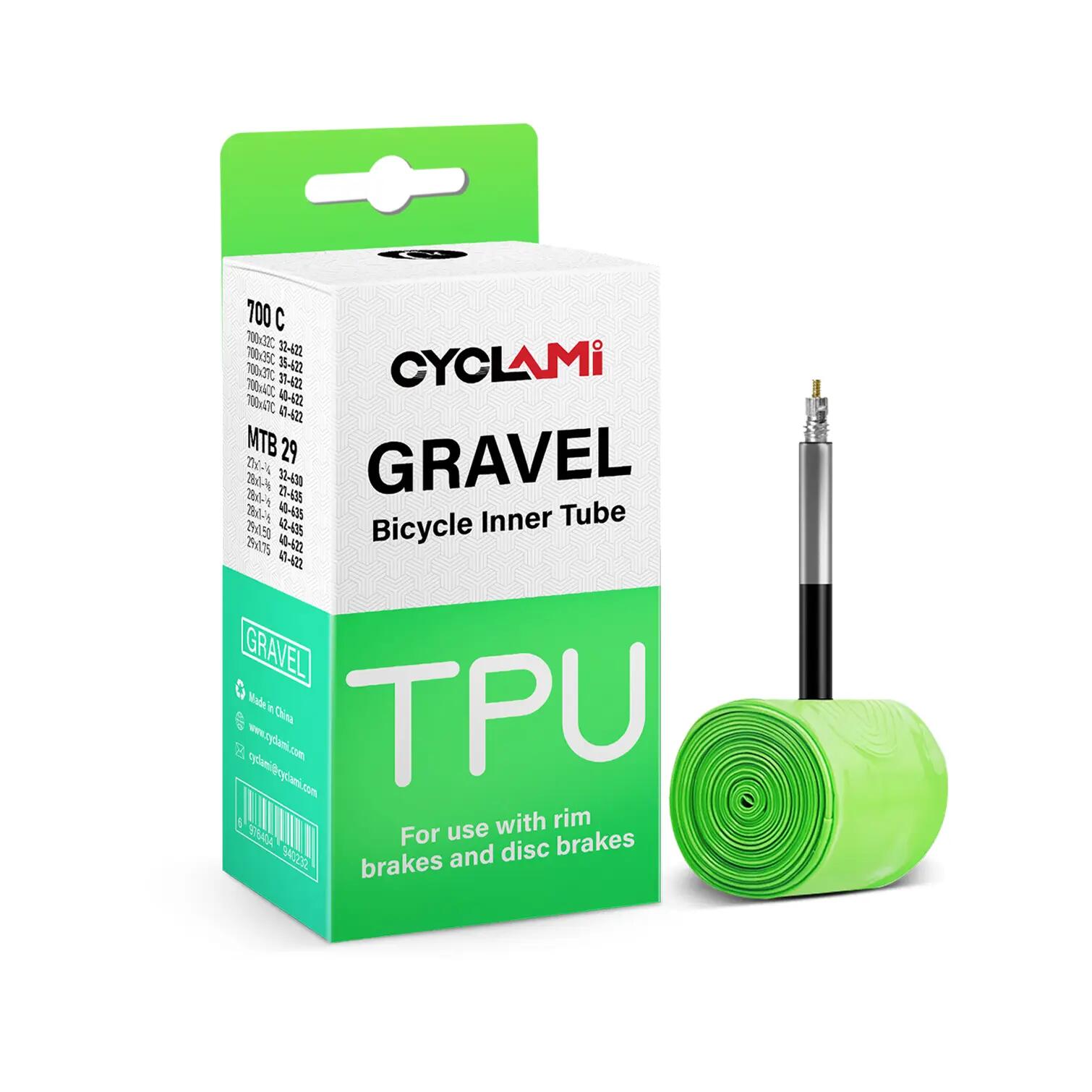 CYCLAMI Ultralehká cyklistická TPU duše gravel 700C 32–47C - 50 g