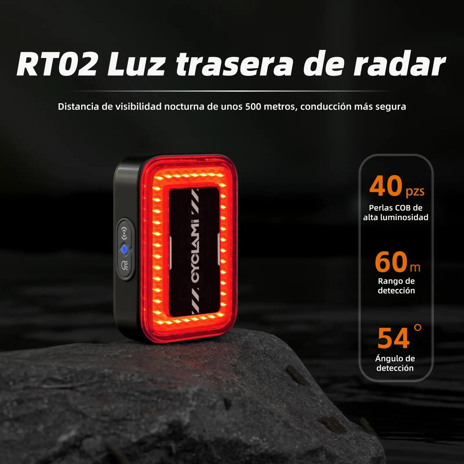 Zadní světlo s radarem na kolo CYCLAMI RT02 6/10