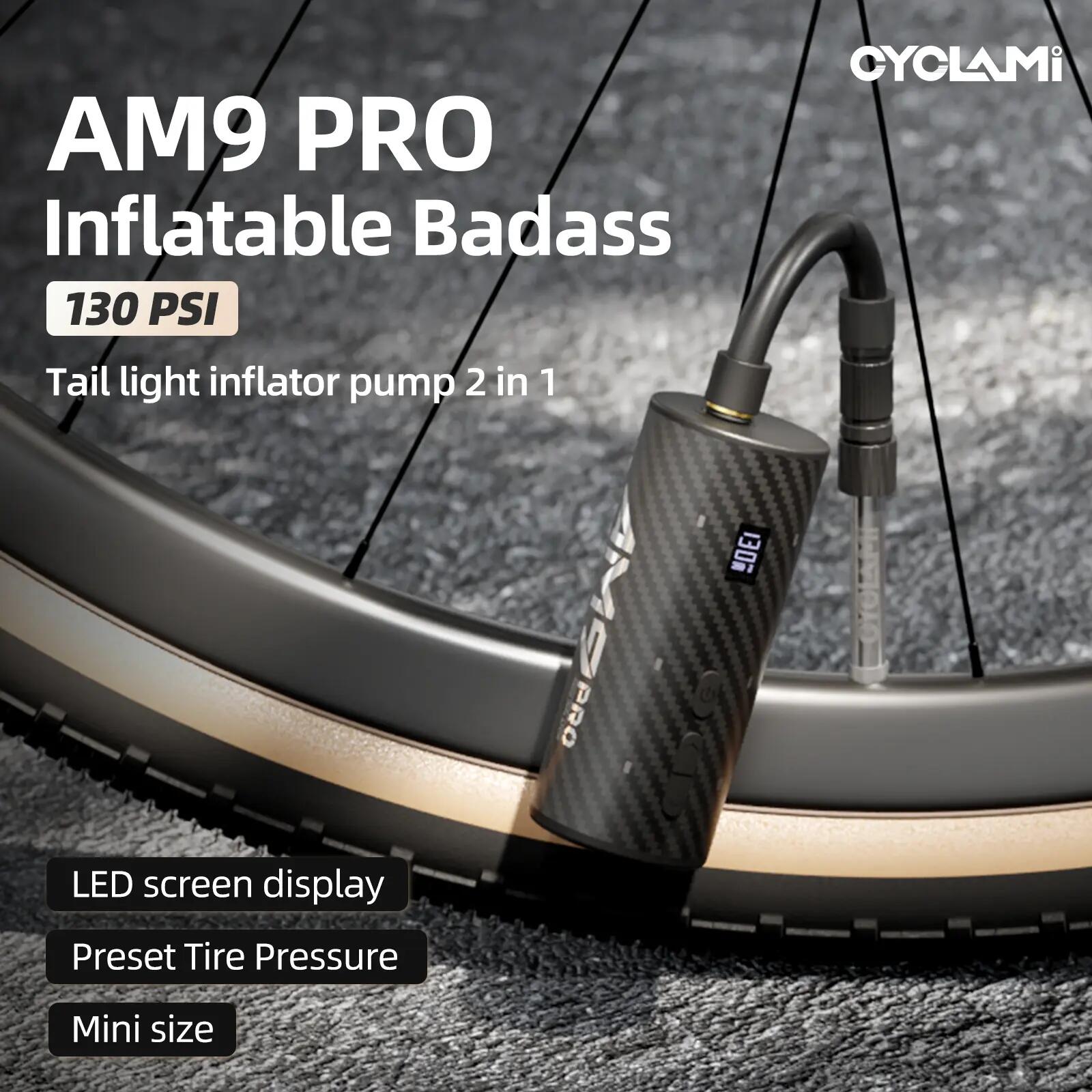 Elektrická mini pumpička a zadní světlo CYCLAMI AM9 PRO 2/7