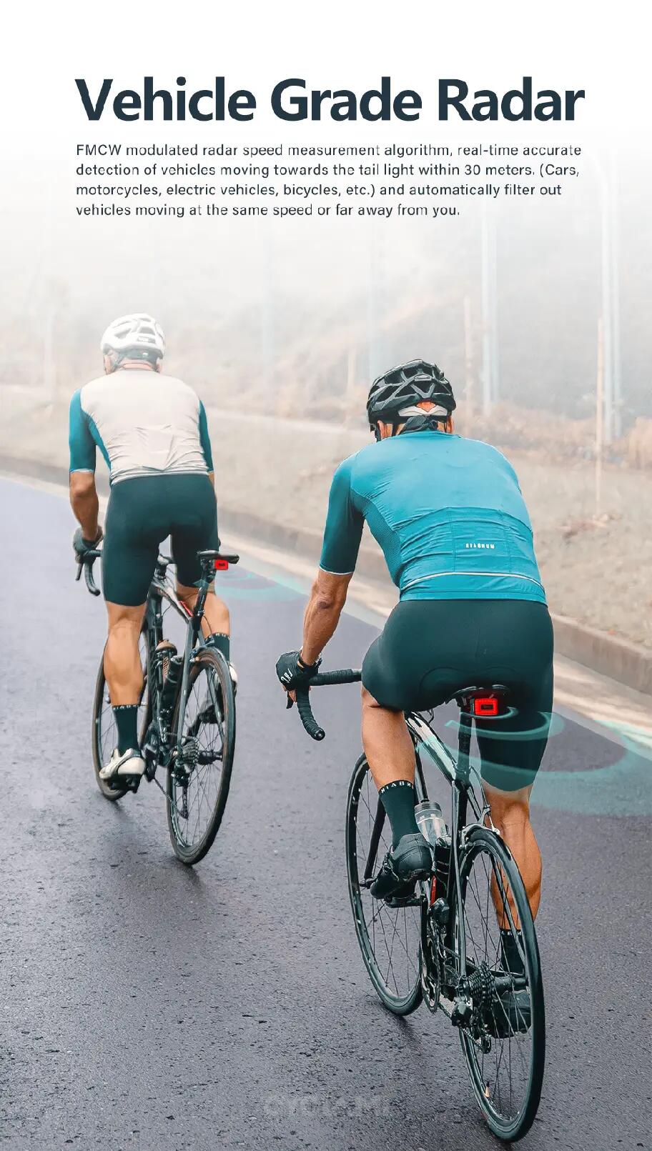Zadní světlo s radarem na kolo CYCLAMI RT01 5/10