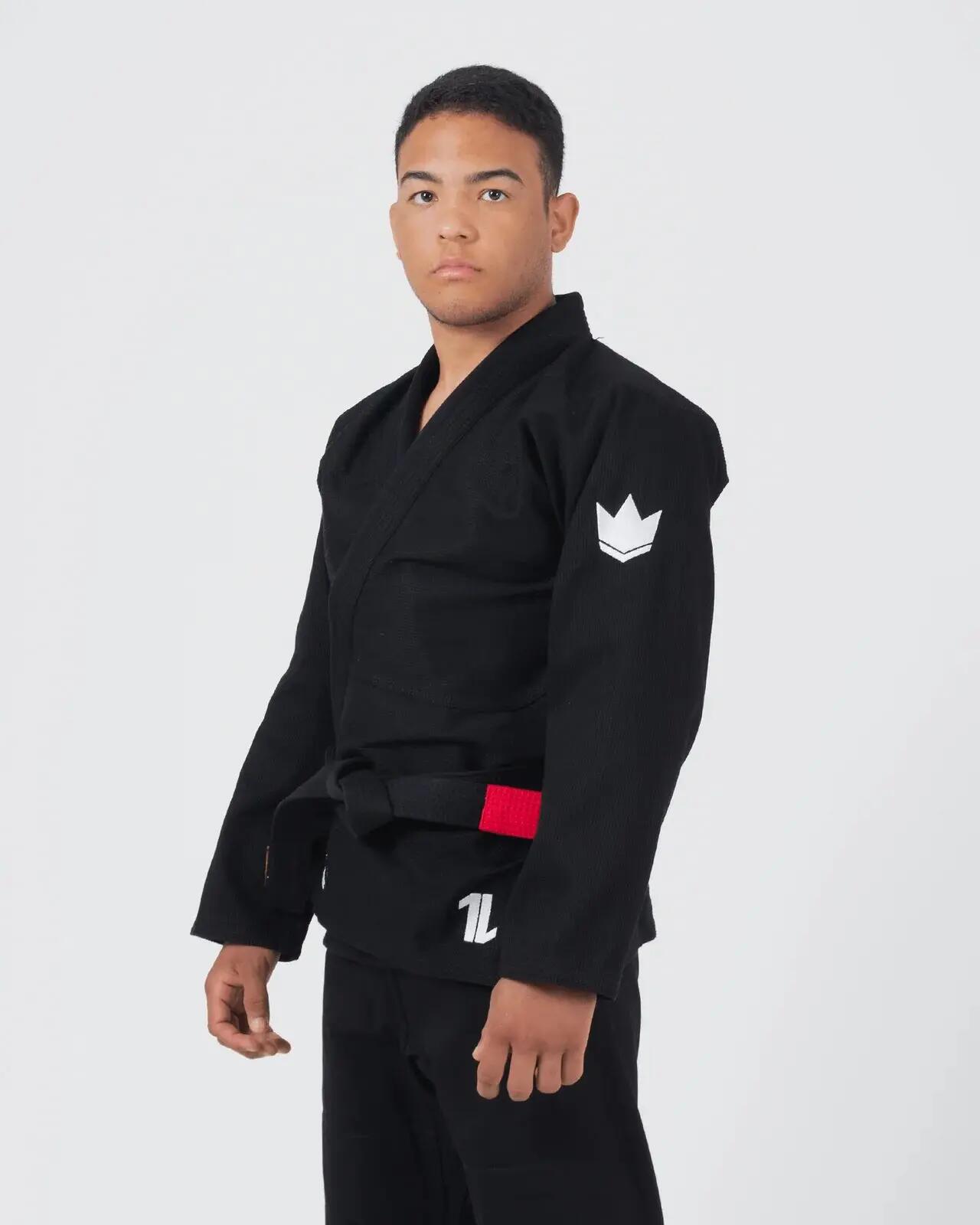 Kimono de jiu-jitsu brésilien noir 400 g coton perle The ONE V2 Kingz 2/9