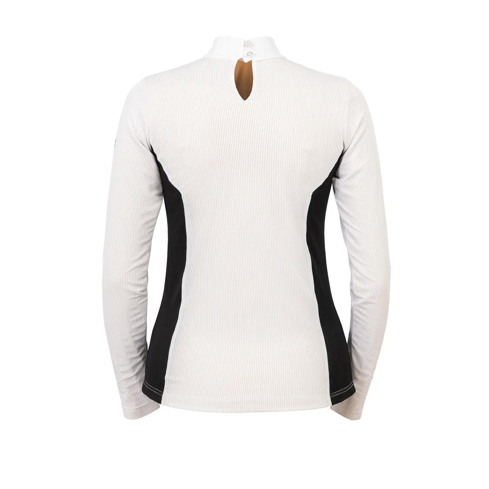 Polo d'équitation de concours manches longue femme Cavalliera Elegant Stripe 2/3