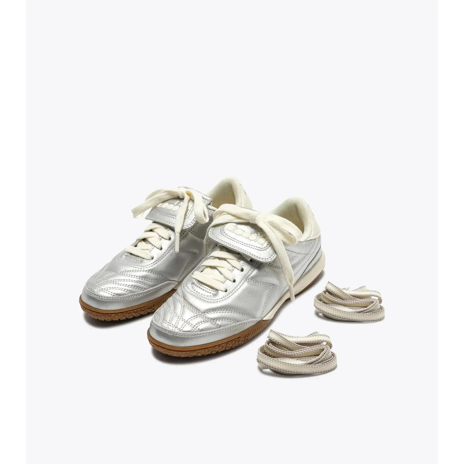 Baskets en cuir lamé Diadora Gold Indoor Metallic 3/7
