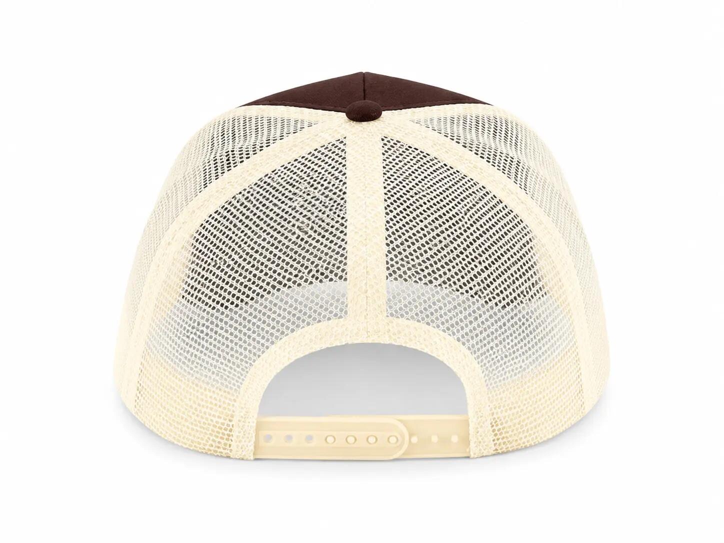 Gorra casual Unisex - Trucker - Ajustable - Beige y marrón 4/4