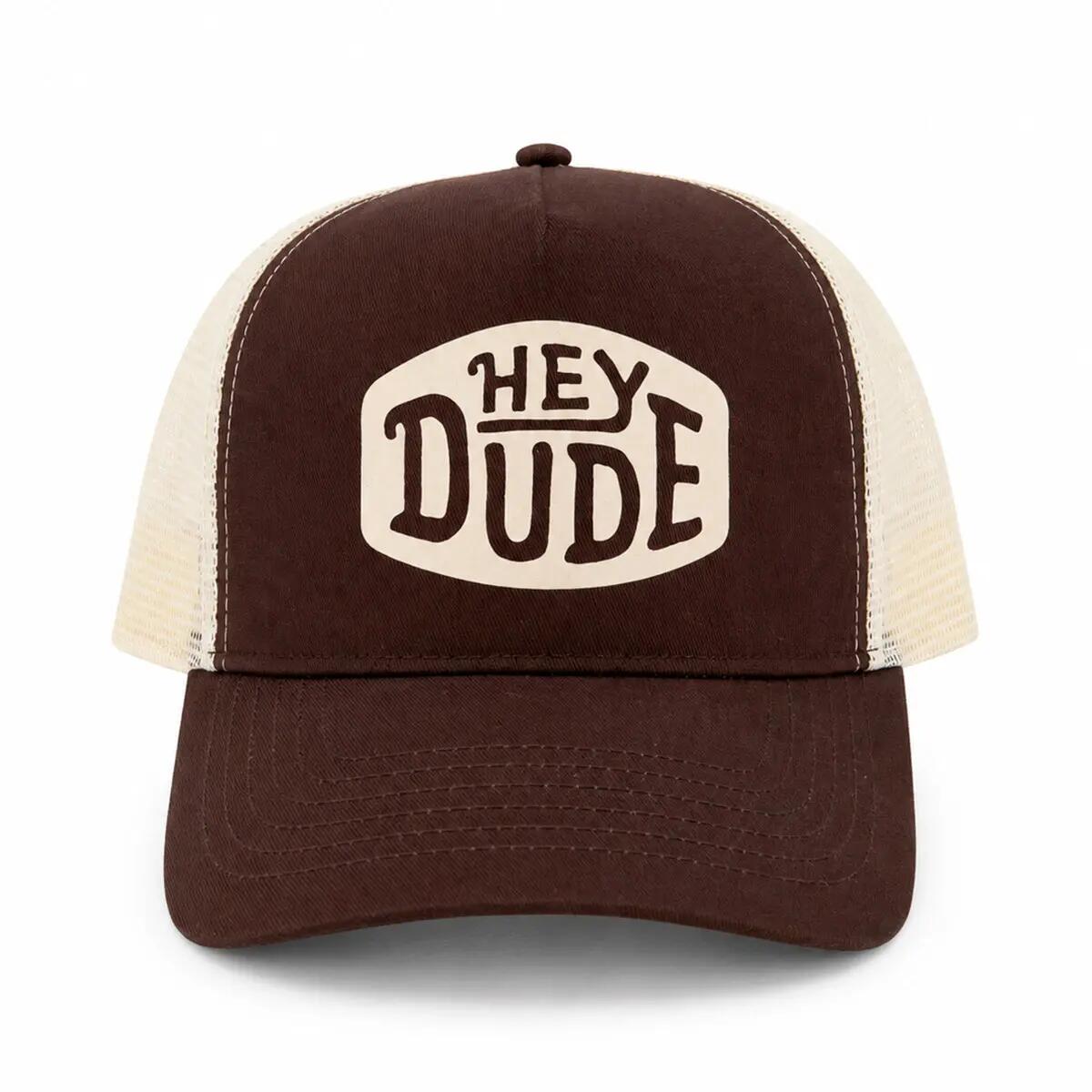 Gorra casual Unisex - Trucker - Ajustable - Beige y marrón 3/4