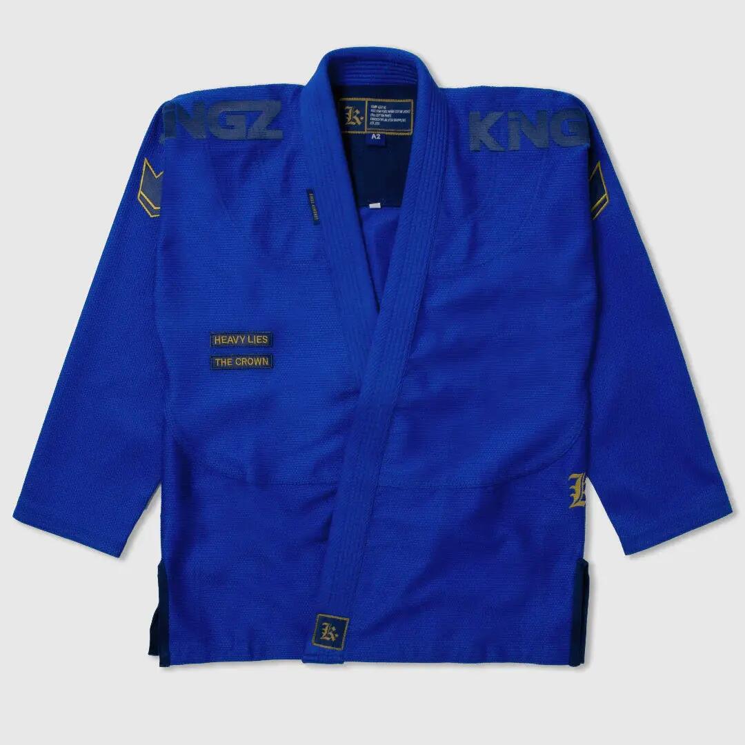 Kimono de jiu-jitsu brésilien bleu 450 g compétition Comp 450 V6 coupe H Kingz 3/4