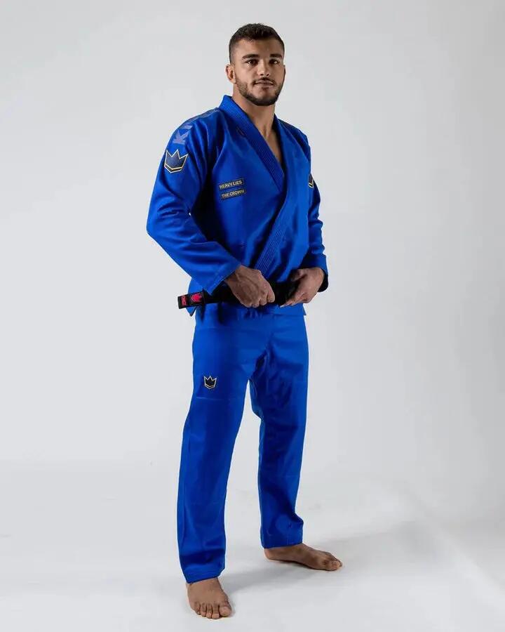 Kimono de jiu-jitsu brésilien bleu 450 g compétition Comp 450 V6 coupe H Kingz 2/4
