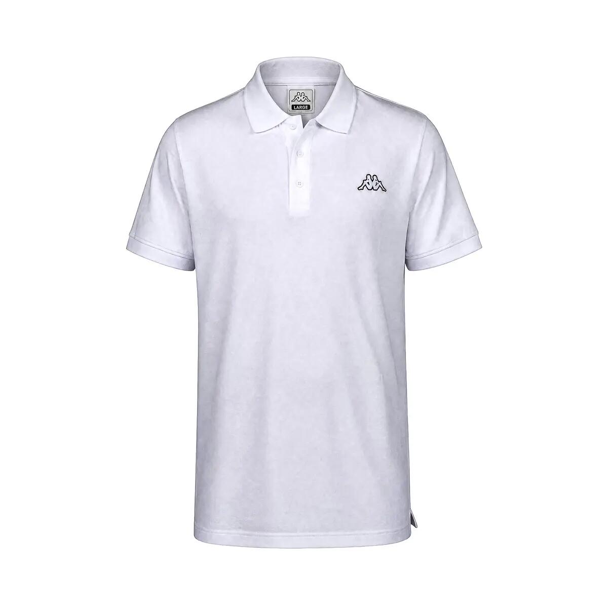 Polo - Casual - Unisex - Manga corta, Gola con botones, Logo bordado - Blanco 1/2