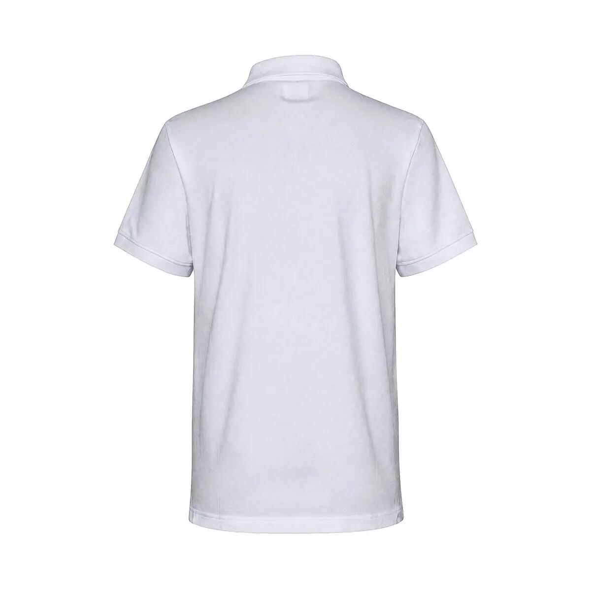 Polo - Casual - Unisex - Manga corta, Gola con botones, Logo bordado - Blanco 2/2