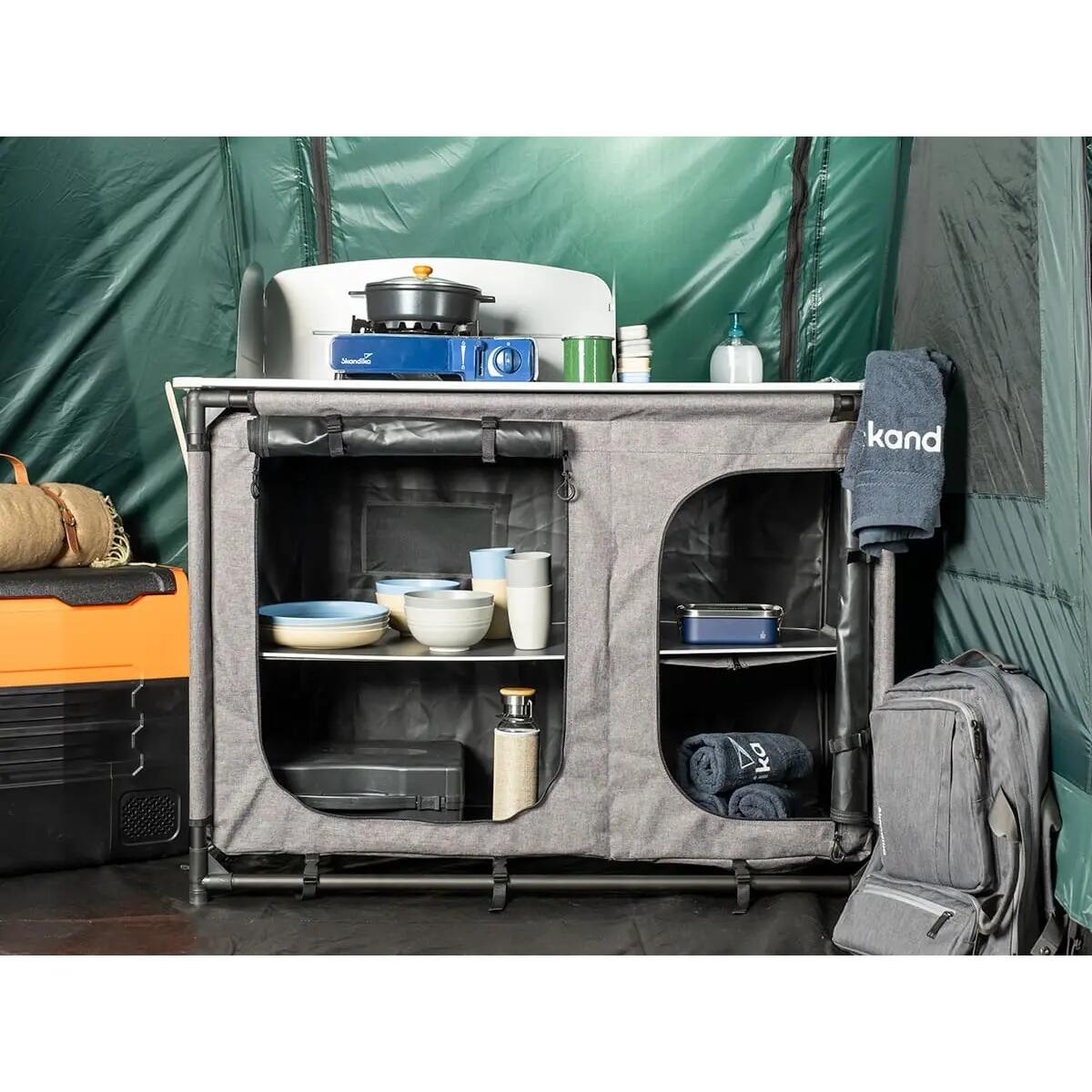 Meuble de cuisine camping - Ruoka - Armoire pliable avec structure alu - Évier 2/15