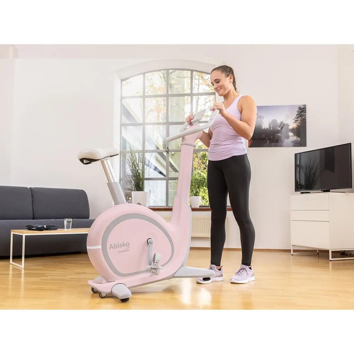 Vélo appartement ergomètre Abisko - Réglages auto selle et guidon - connecté 5/14
