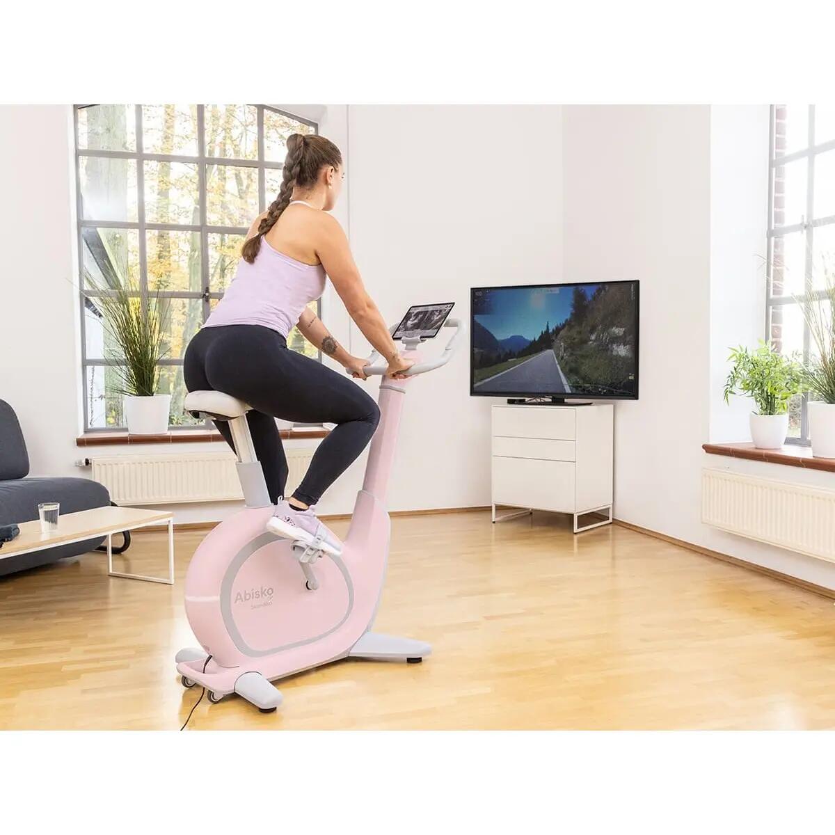 Vélo appartement ergomètre Abisko - Réglages auto selle et guidon - connecté 2/14