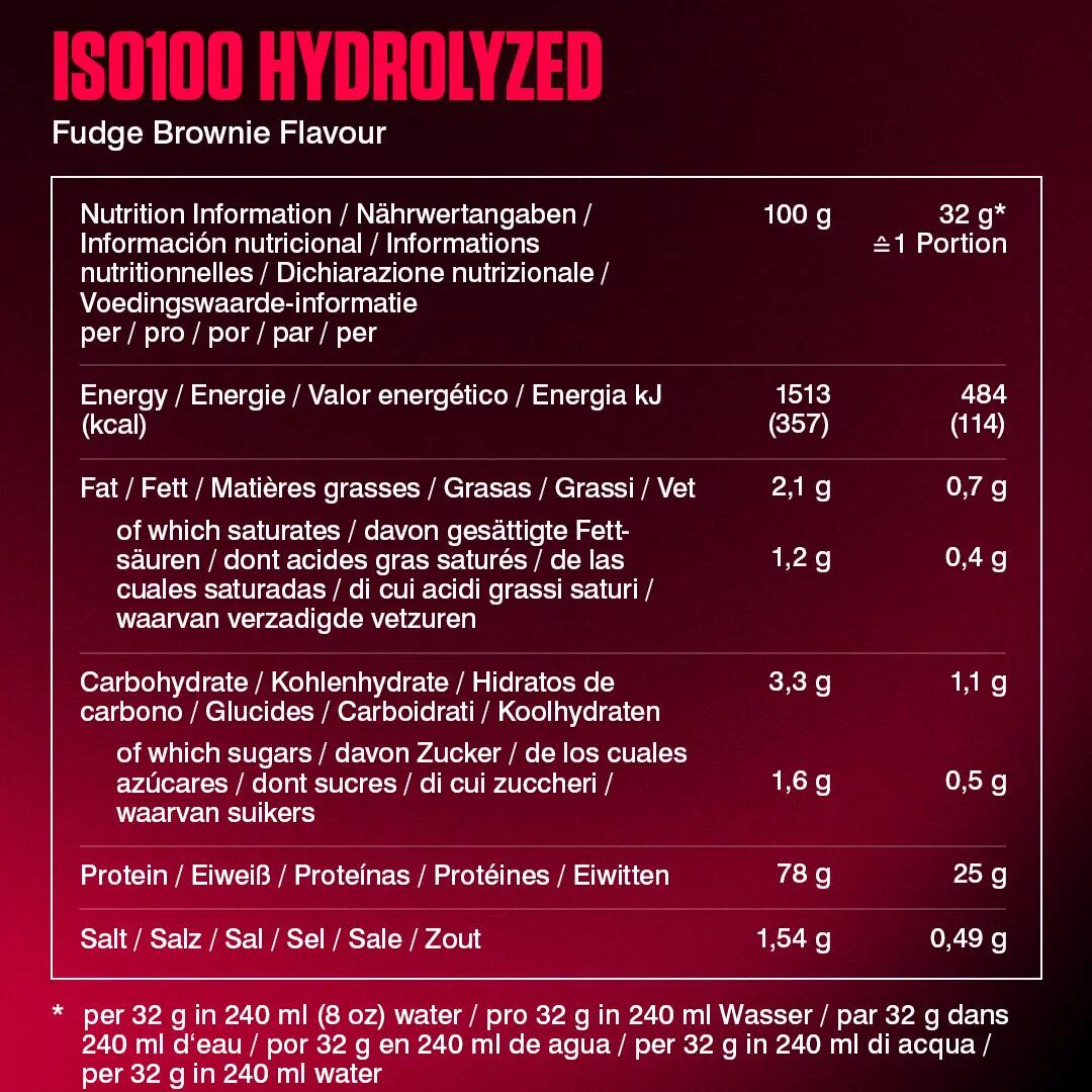 Whey Protein Pulver Shake Hydrolysat Eiweiß ISO 100 Fudge Brownie 932 g 5/7