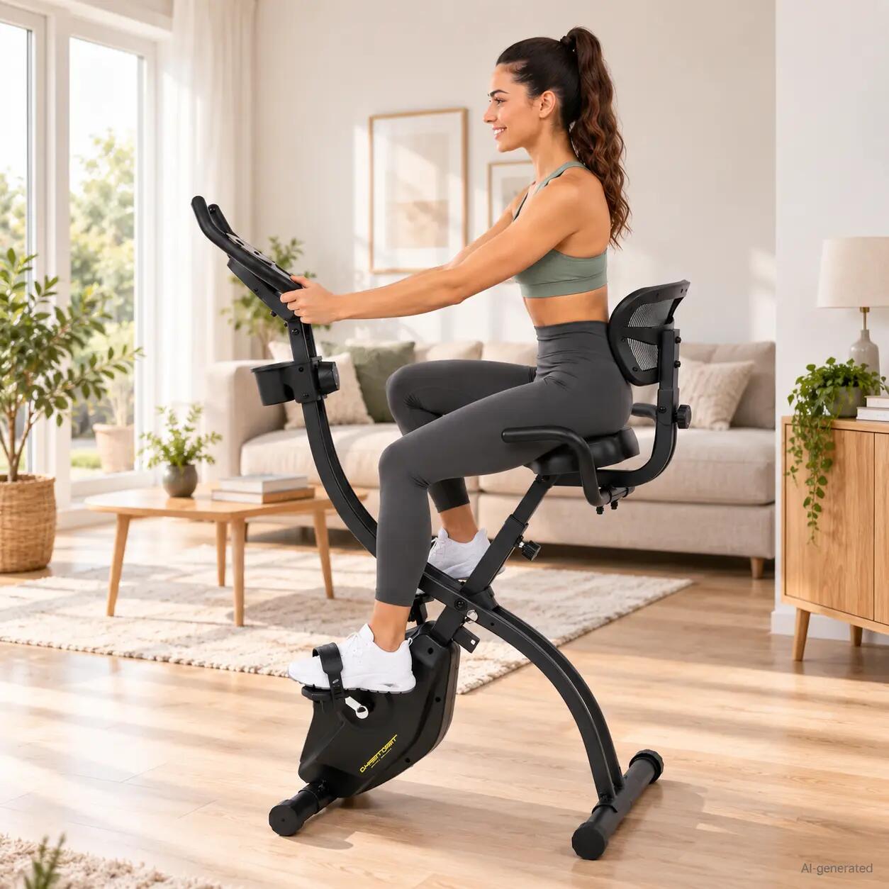 Heimtrainer klappbar platzsparend – X-Bike mit Rückenlehne Velo Fit 9/11