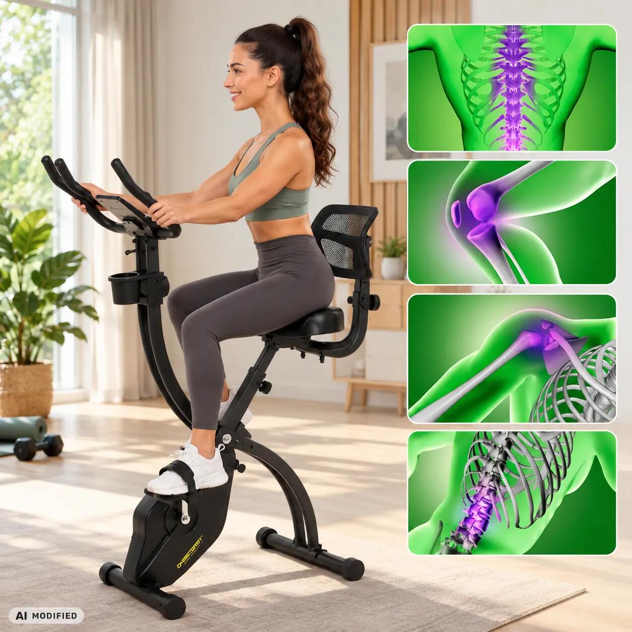 Heimtrainer klappbar platzsparend – X-Bike mit Rückenlehne Velo Fit 3/11