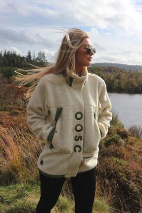 Sherpa fleecejack crème / kaki - dames