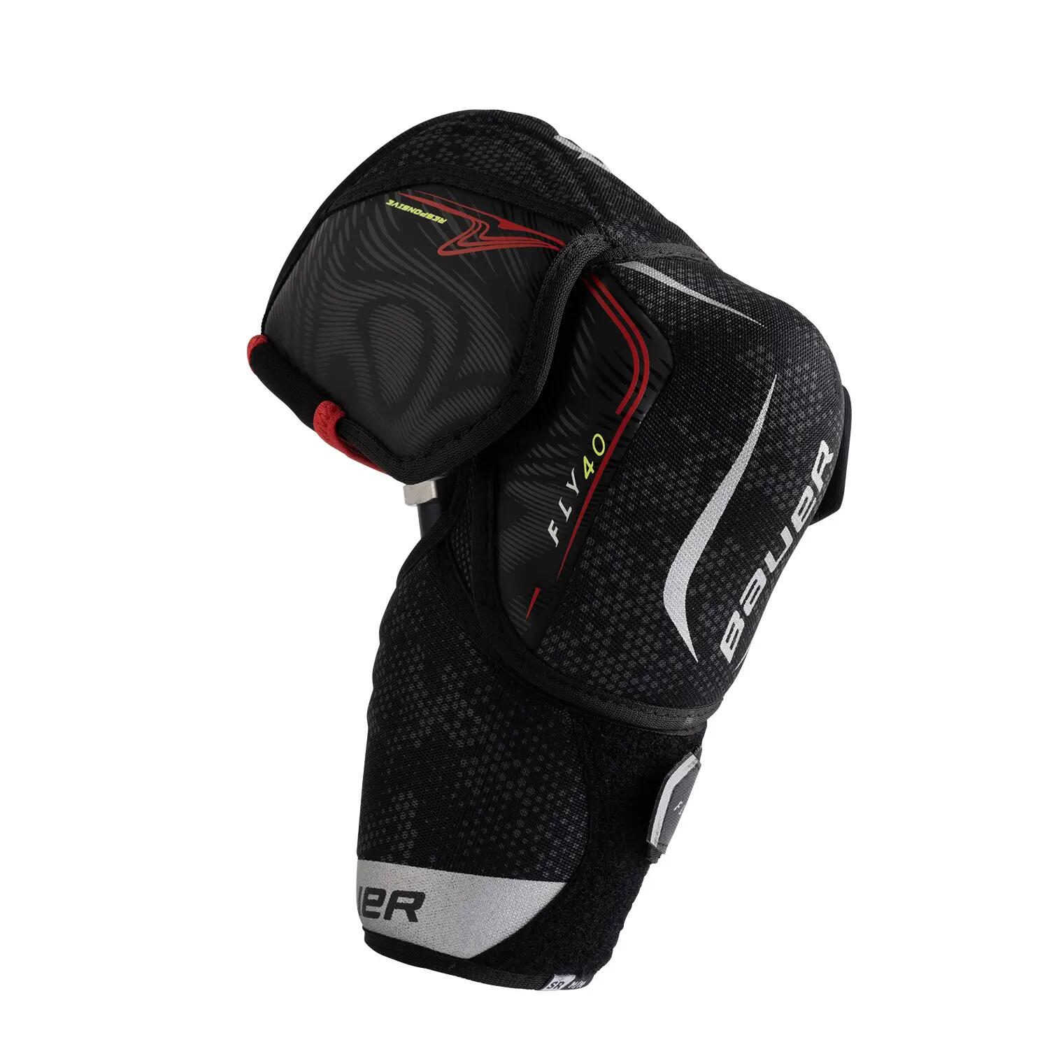 BAUER Vapor FLY40 Intermediate zwarte hockeyelleboogbeschermers voor kinderen 7/7
