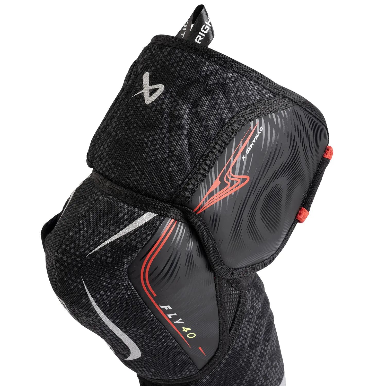 BAUER Vapor FLY40 Intermediate zwarte hockeyelleboogbeschermers voor kinderen 6/7