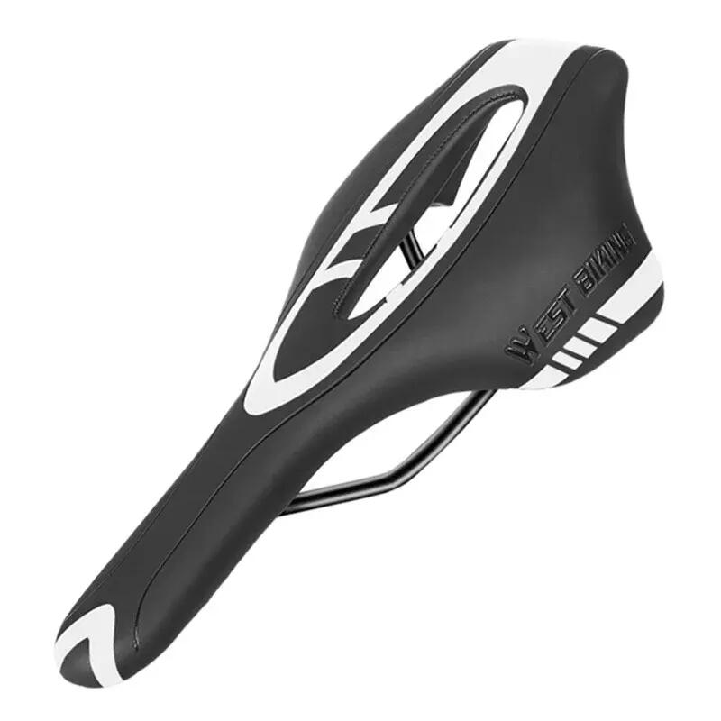 Selle de vélo en cuir PU respirante amortissante 1/1