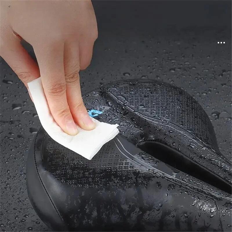 Selle de vélo en cuir et éponge creux et respirant 7/7