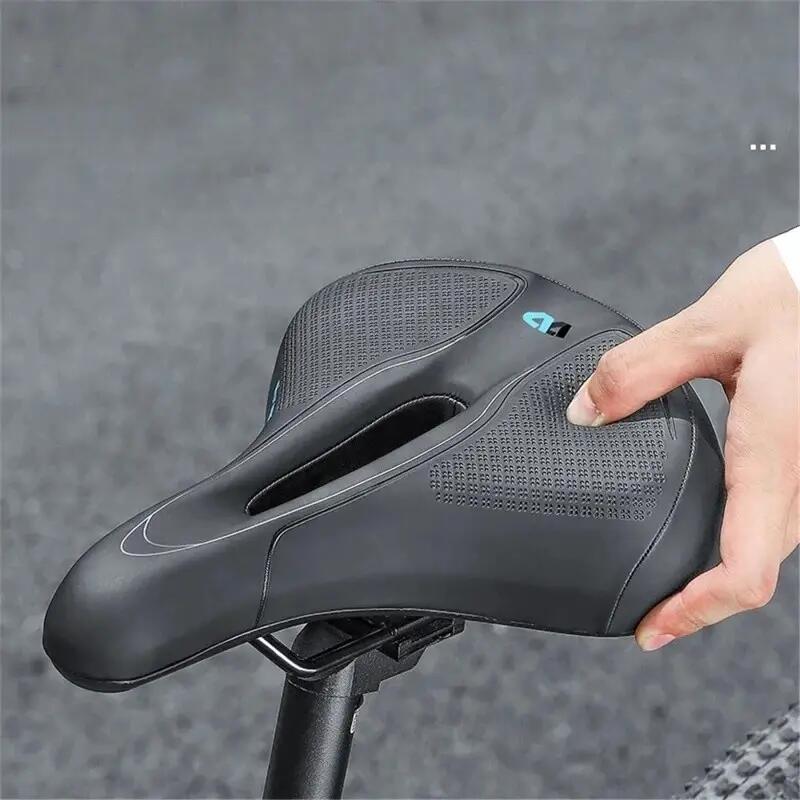 Selle de vélo en cuir et éponge creux et respirant 5/7