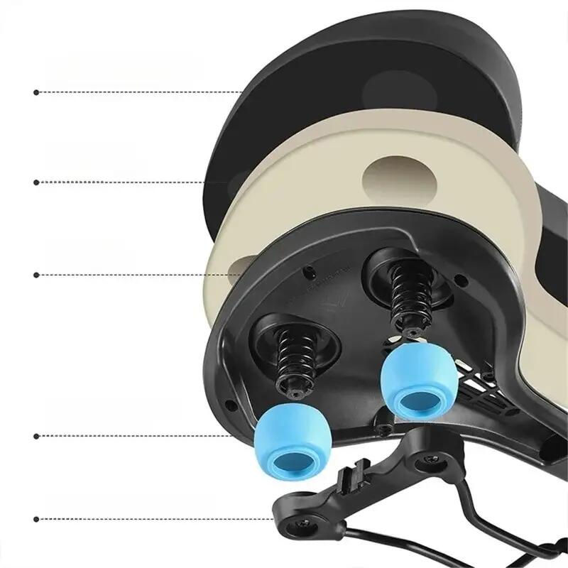 Selle de vélo en cuir et éponge creux et respirant 4/7